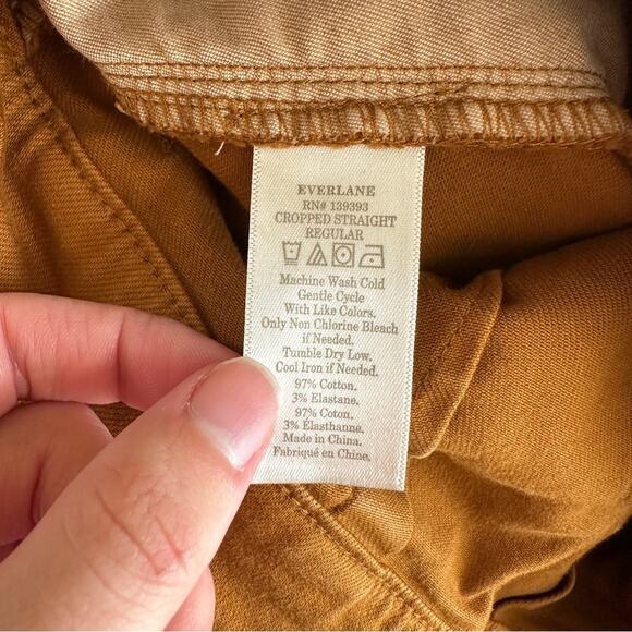 Everlane Straight Leg Crop High Rise Golden Brown Pant 00 - Picture 5 of 7